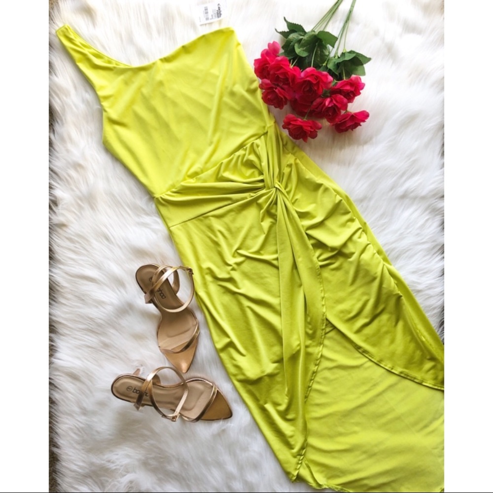 Apple Green Asymmetrical Dress